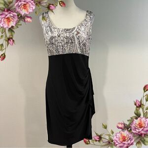 DressBarn Elegant Black and White Sleeveless knee length Dress size 10